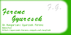 ferenc gyurcsek business card